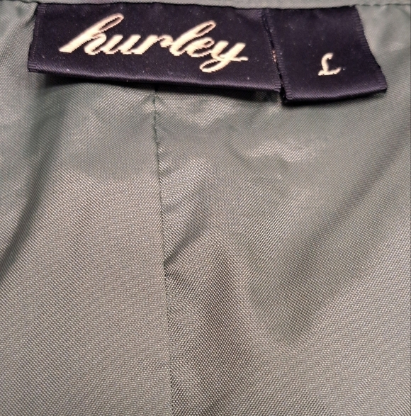 Hurley Olive Green Hooded Windbreaker   Size L - Picture 11 of 12